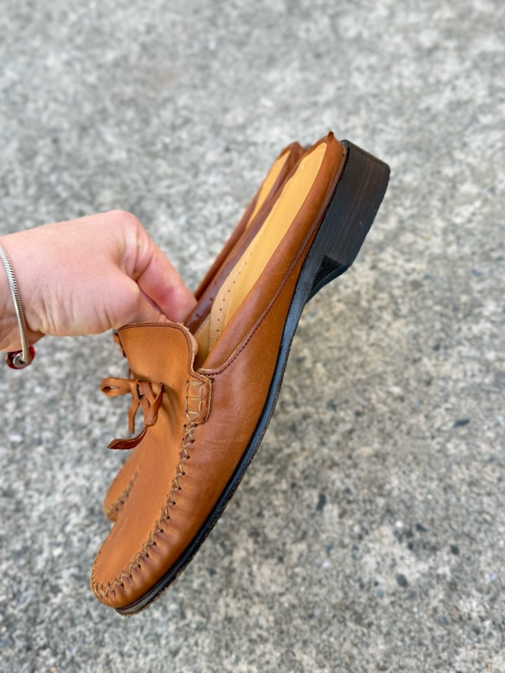 Vintage Genuine Leather Cole Haan Brown Mules Clogs Women’s Size 7.5 - Picture 4 of 7